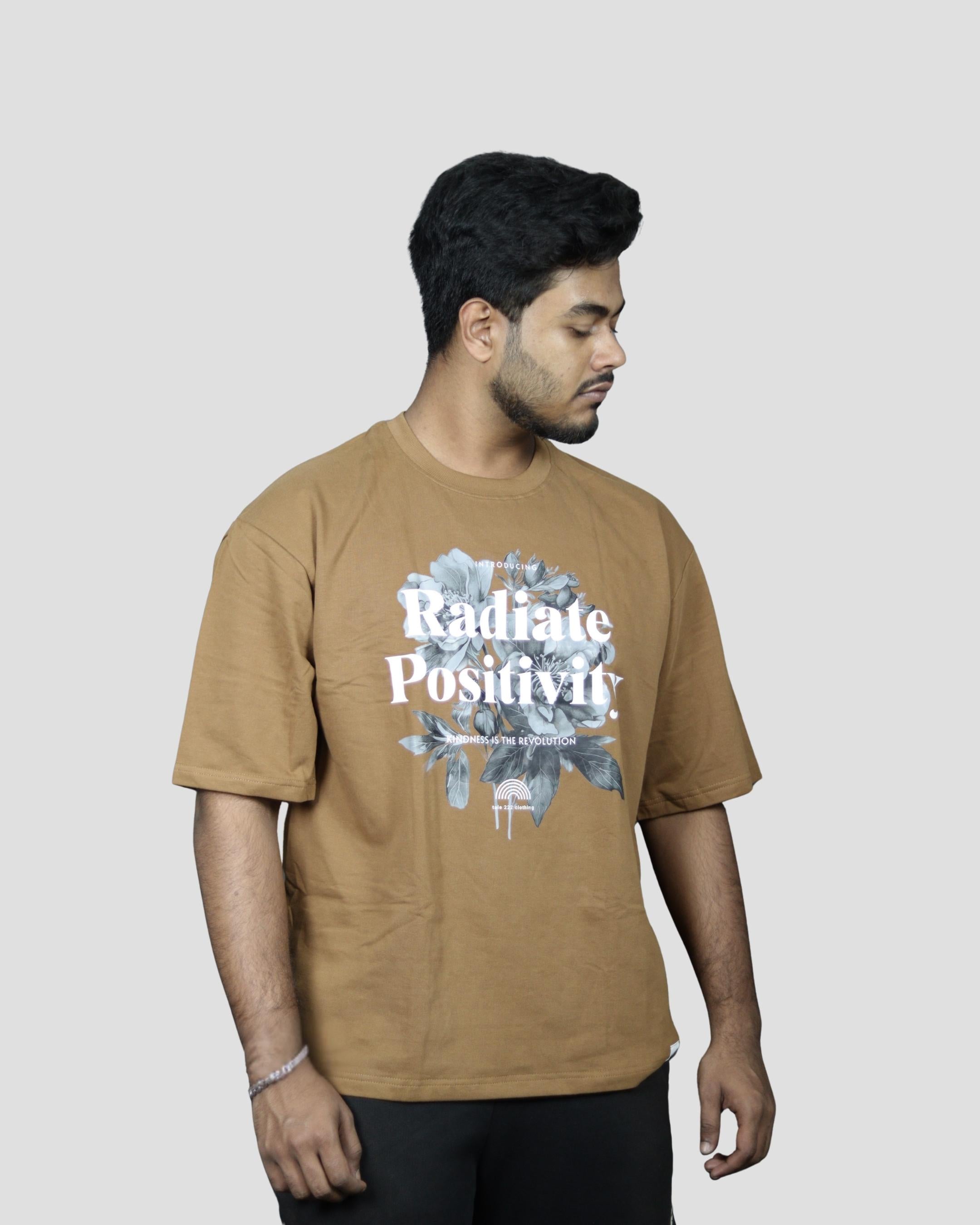 tale Men Mocha - RADIATE POSITIVITY OVERSIZED FIT T-SHIRT